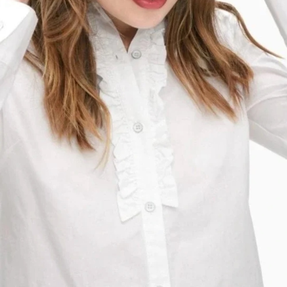 NEW! Slendid Ruffle Front Shirt - Picture 3 of 14